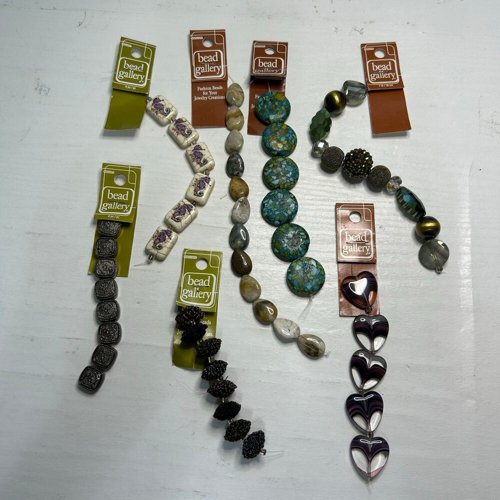 Bead Gallery Stone Glass Bead Lot Ocean Jasper Amethyst NOS